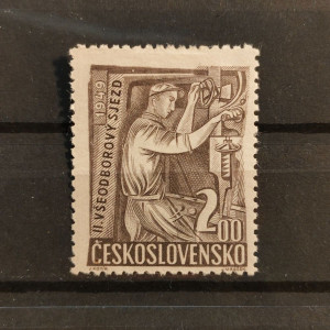 2. všeodborový sjezd - 2 Kčs fialovošedá