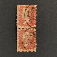 Block of 2 Great Britain, SG43 (Mi. 16), Used #, 1P Block of 2 Great Britain, SG43 (Mi. 16), Used #, 1P