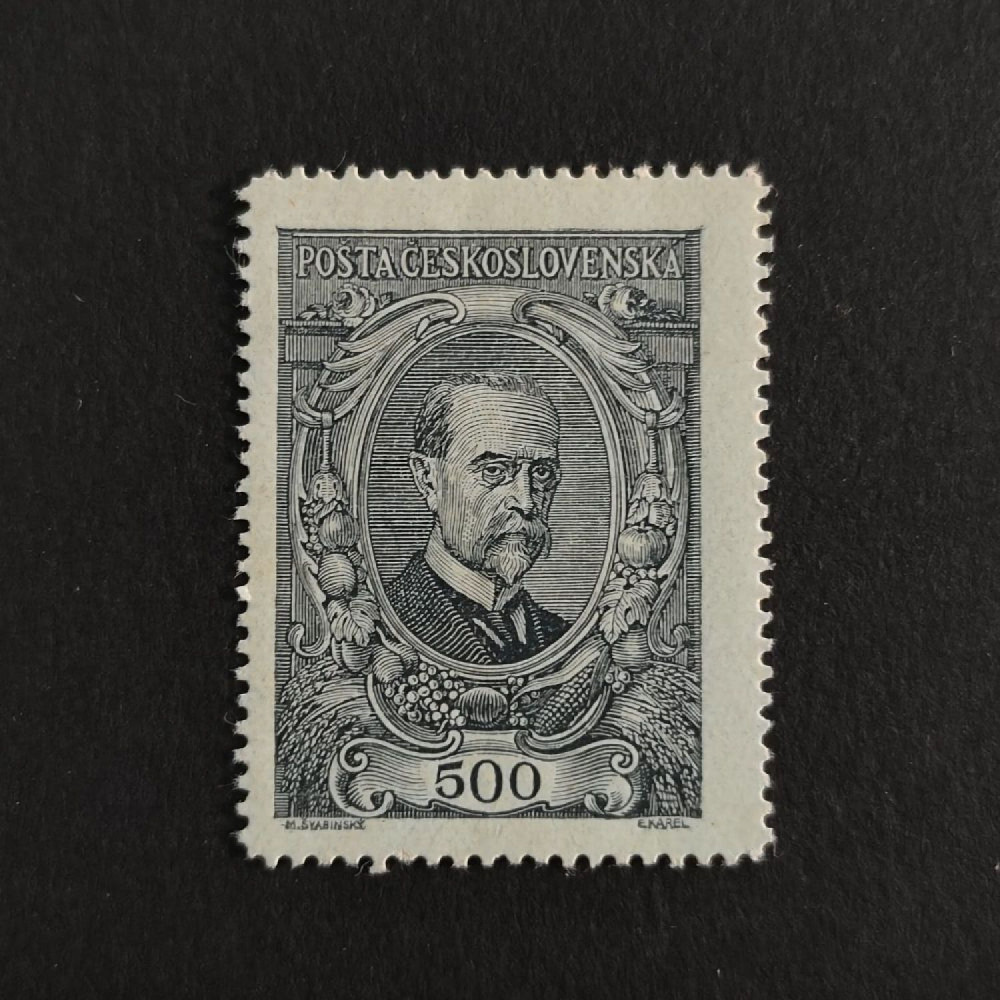 Stamp Czechoslovakia, Pof.141 (Mi. 159), MH, 500h Stamp Czechoslovakia, Pof.141 (Mi. 159), MH, 500h