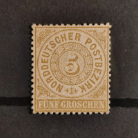 Známka Severoněmecký poštovní spolek, Mi.DE-NDP 18 (SG DE-NDP 29)(*), 5 Gr