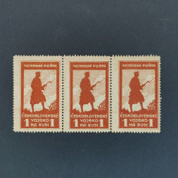 Folha completa Tchecoslováquia, Pof.PP4B (Mi. 6B), MNH, 1 Rbl