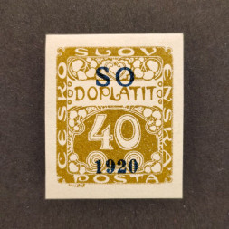 Selo Tchecoslováquia, Pof.SO39 (Mi. 7), MH, 40h