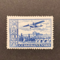 Známka ČSR, Pof.L13a**, ultramarínová, 10 Kčs