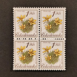Viererblock Tschechoslowakie, Pof.2990 (Mi. 3098)**, 1 Kčs