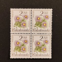 Bloque de cuatro Checoslovaquia, Pof.2991 (Mi. 3099), MNH, 2 Kčs