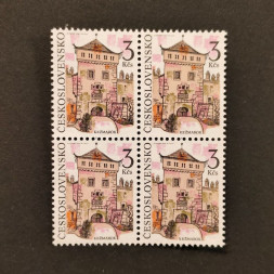 Viererblock Tschechoslowakie, Pof.2981 (Mi. 3089)**, 3 Kčs