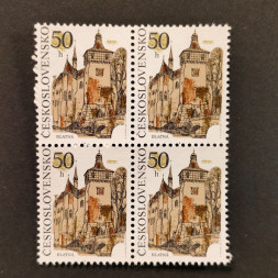 Viererblock Tschechoslowakie, Pof.2979 (Mi. 3087)**, 50 h