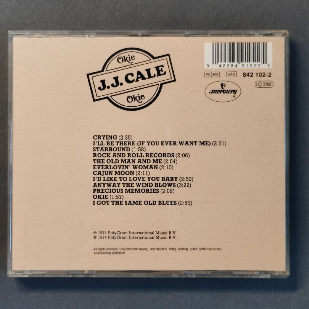 CD J. J. Cale – Okie, Použ. CD J. J. Cale – Okie, Použ.