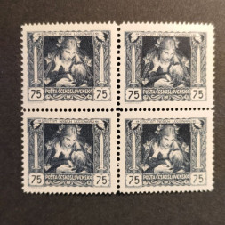 Bloque de cuatro Checoslovaquia, Pof.30B (Pof. 30B), MNH, 75h