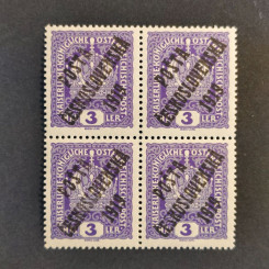 Čtyřblok ČSR, Pof.33**, ST typy přetisků, 3h