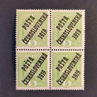 Čtyřblok ČSR, Pof.34**, ST přetisků, 5h