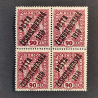 Čtyřblok ČSR, Pof.46**, ST přetisků, 90h