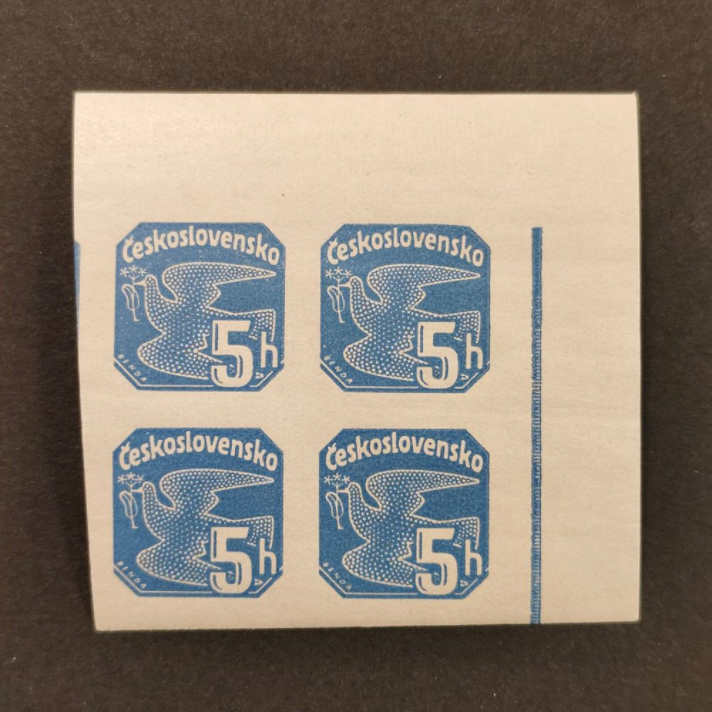 Rohový čtyřblok ČSR, Pof.NV15**, 5h Rohový čtyřblok ČSR, Pof.NV15**, 5h