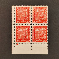 Rohový čtyřblok ČSR, Pof.250**, 20h