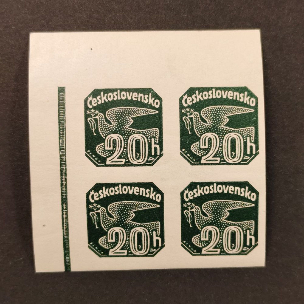 Rohový čtyřblok ČSR, Pof.NV20*, 20h Rohový čtyřblok ČSR, Pof.NV20*, 20h