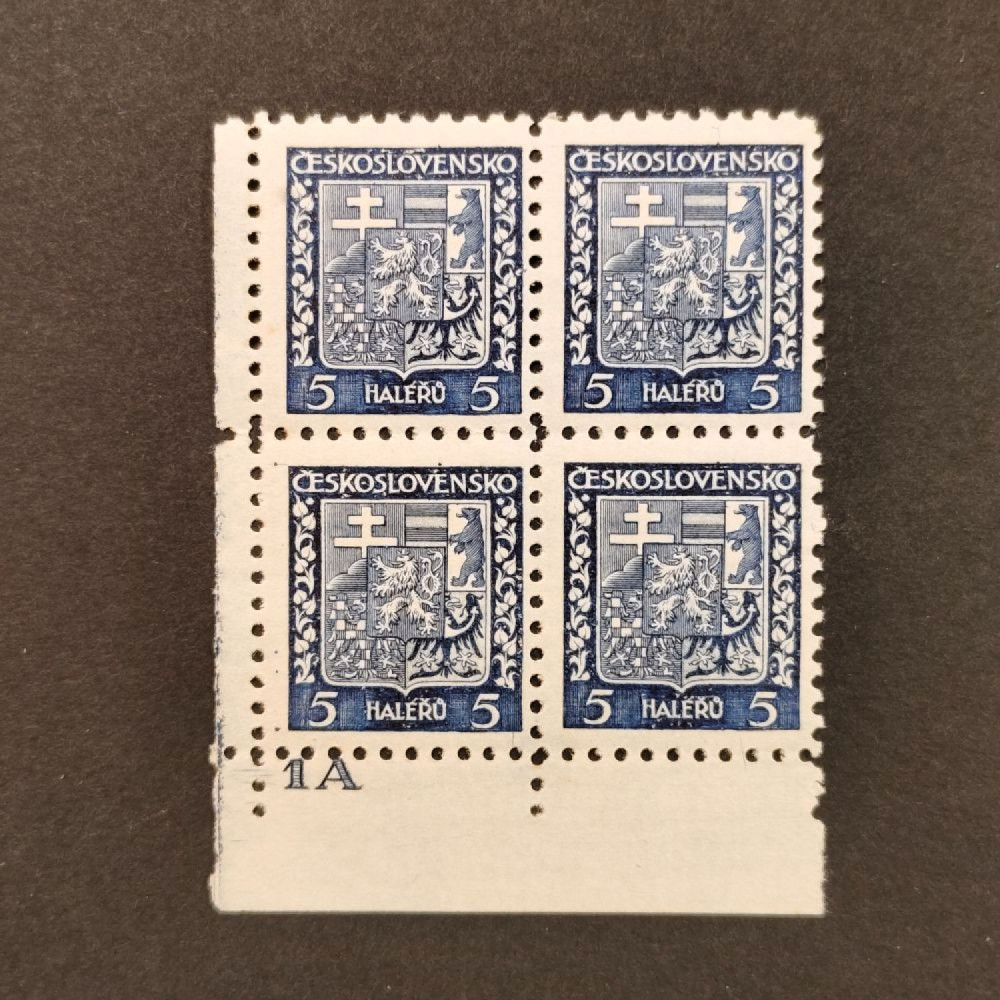 Rohový čtyřblok ČSR, Pof.248*, 5h Rohový čtyřblok ČSR, Pof.248*, 5h