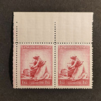 Dvojpáska ČSR, Pof.316**, 1 Kč + 50h