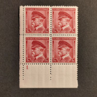 Rohový čtyřblok ČSR, Pof.352**, 1 K
