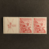 Známka s kupóny ČSR, Pof.332**, 1 Kč