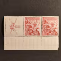 Briefmarke mit Ziefeldern Tschechoslowakei, Pof.332 (Pof. 332)**, 1 Kč