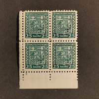 Rohový čtyřblok ČSR, Pof.251**, 25h