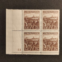 Rohový čtyřblok ČSR, Pof.309**, 3 Kč