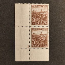 Briefmarken mit Kennzeichen Tschechoslowakei, Pof.309 (Pof. 309)**, 3 Kč
