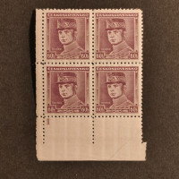 Rohový čtyřblok ČSR, Pof.302**, 60h