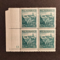 Rohový čtyřblok ČSR, Pof.307*, 2 Kč