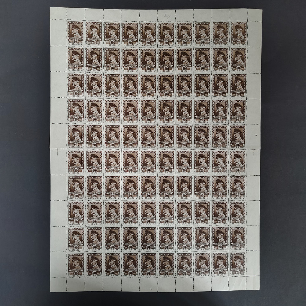 Kompletní arch ČSR, Pof.383**, 20 h Kompletní arch ČSR, Pof.383**, 20 h