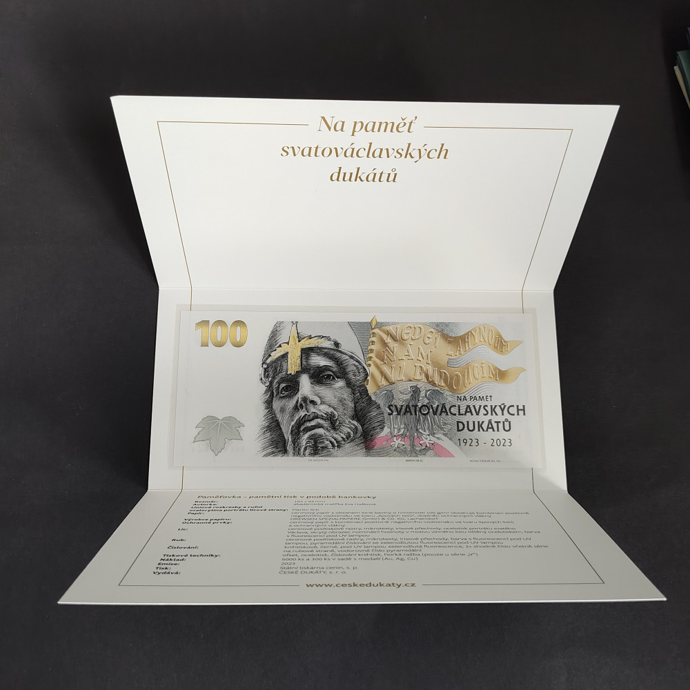 Pamětní banknovka, 100, Pi. A01, N/UNC, Česká republika, 2023, serie A01 Pamětní banknovka, 100, Pi. A01, N/UNC, Česká republika, 2023, serie A01