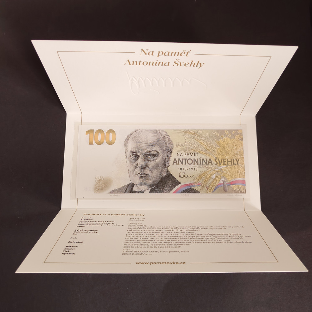 Pamětní banknovka, 100 Kč, Pi. A01, N/UNC, Česká republika, série A01! Pamětní banknovka, 100 Kč, Pi. A01, N/UNC, Česká republika, série A01!