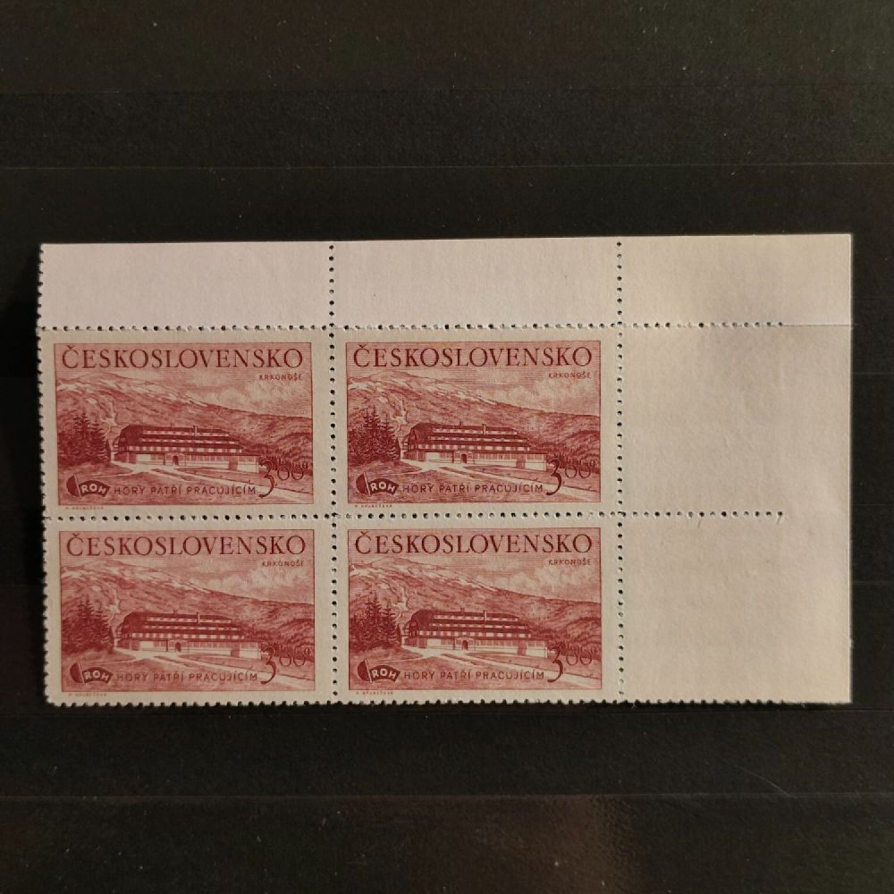 Bloque de cuatro Checoslovaquia, Pof.587 (Mi. 659), MNH, 3 Kčs