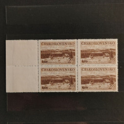 Bloque de cuatro Checoslovaquia, Pof.586 (Mi. 658), MNH, 2 Kčs