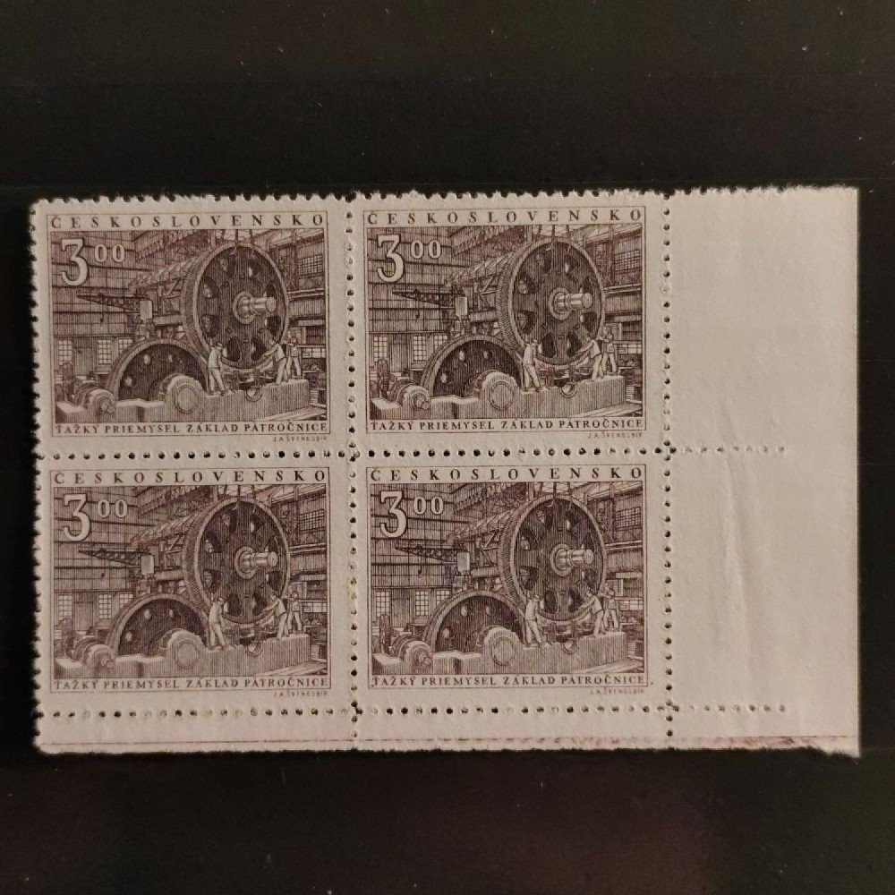 Bloque de cuatro Checoslovaquia, Pof.576 (Mi. 648), MNH, 3 Kčs