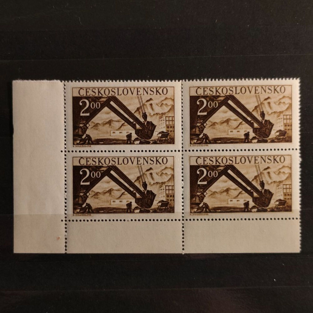 Bloque de cuatro Checoslovaquia, Pof.543 (Mi. 615), 2 Kčs