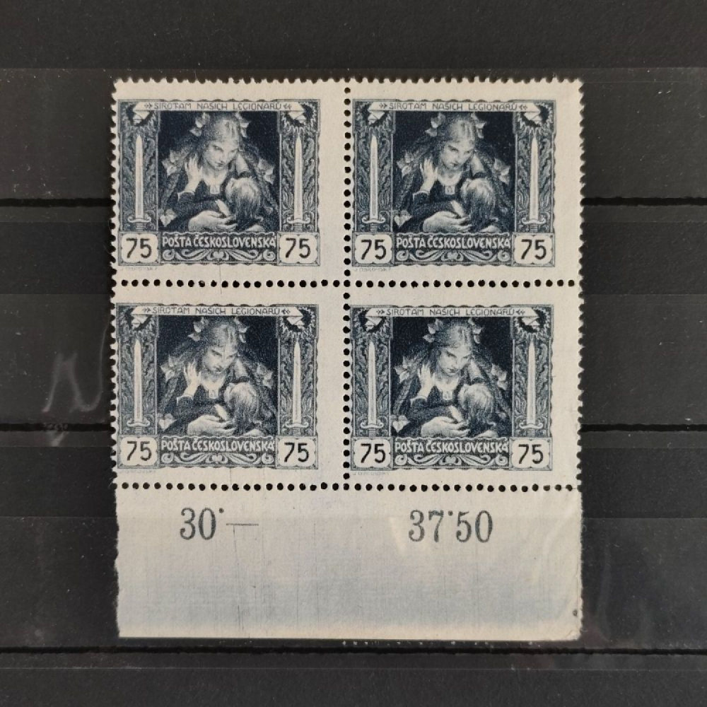Viererblock Tschechoslowakie, Pof.30A (Mi. 37E)**, 75h