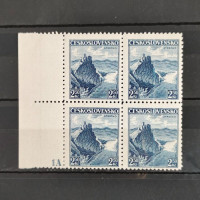 Bloque de cuatro Checoslovaquia, Pof.308 (Mi. 354), MNH, 2,50 Kč