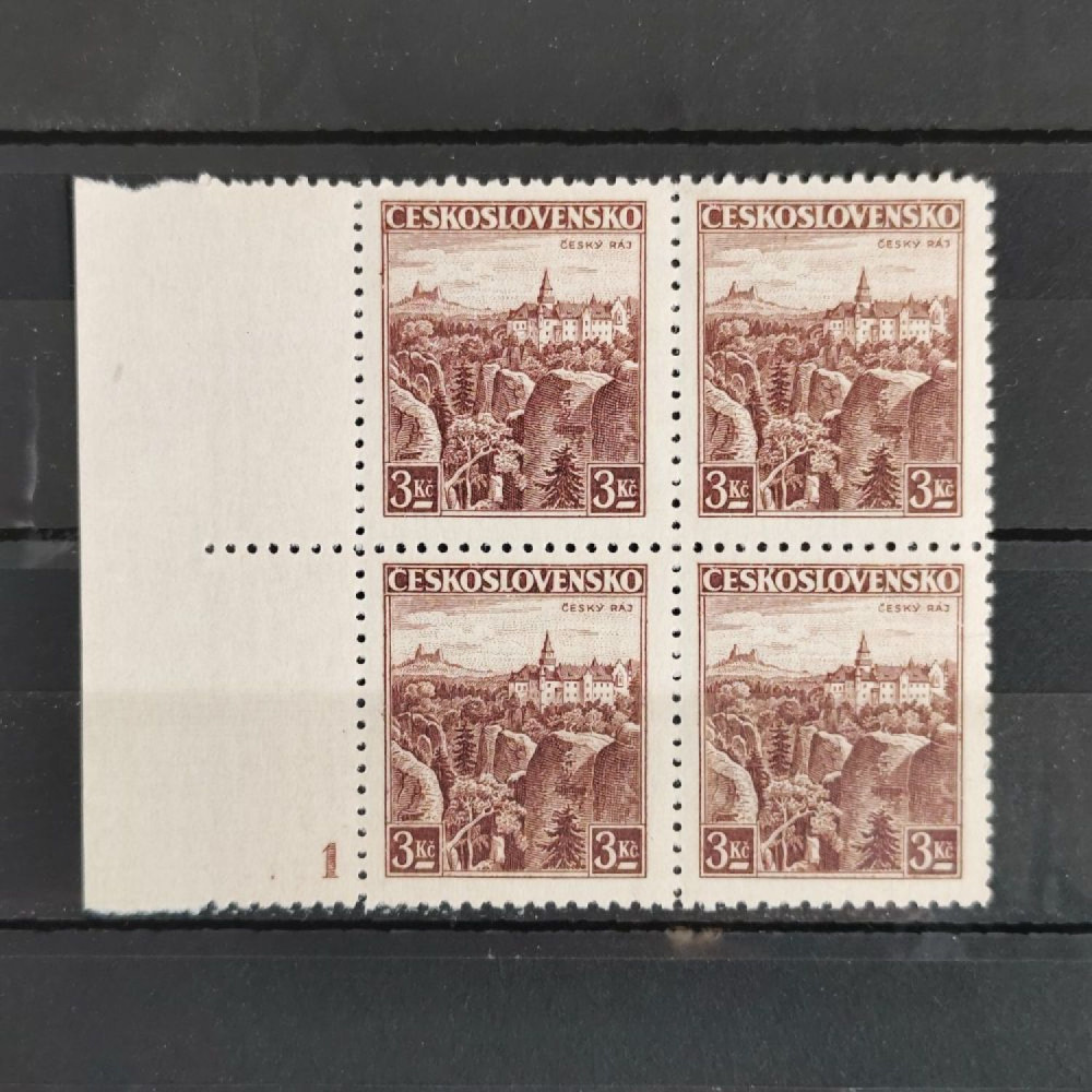 Čtyřblok ČSR, Pof.309**, s DČ, 3 Kč