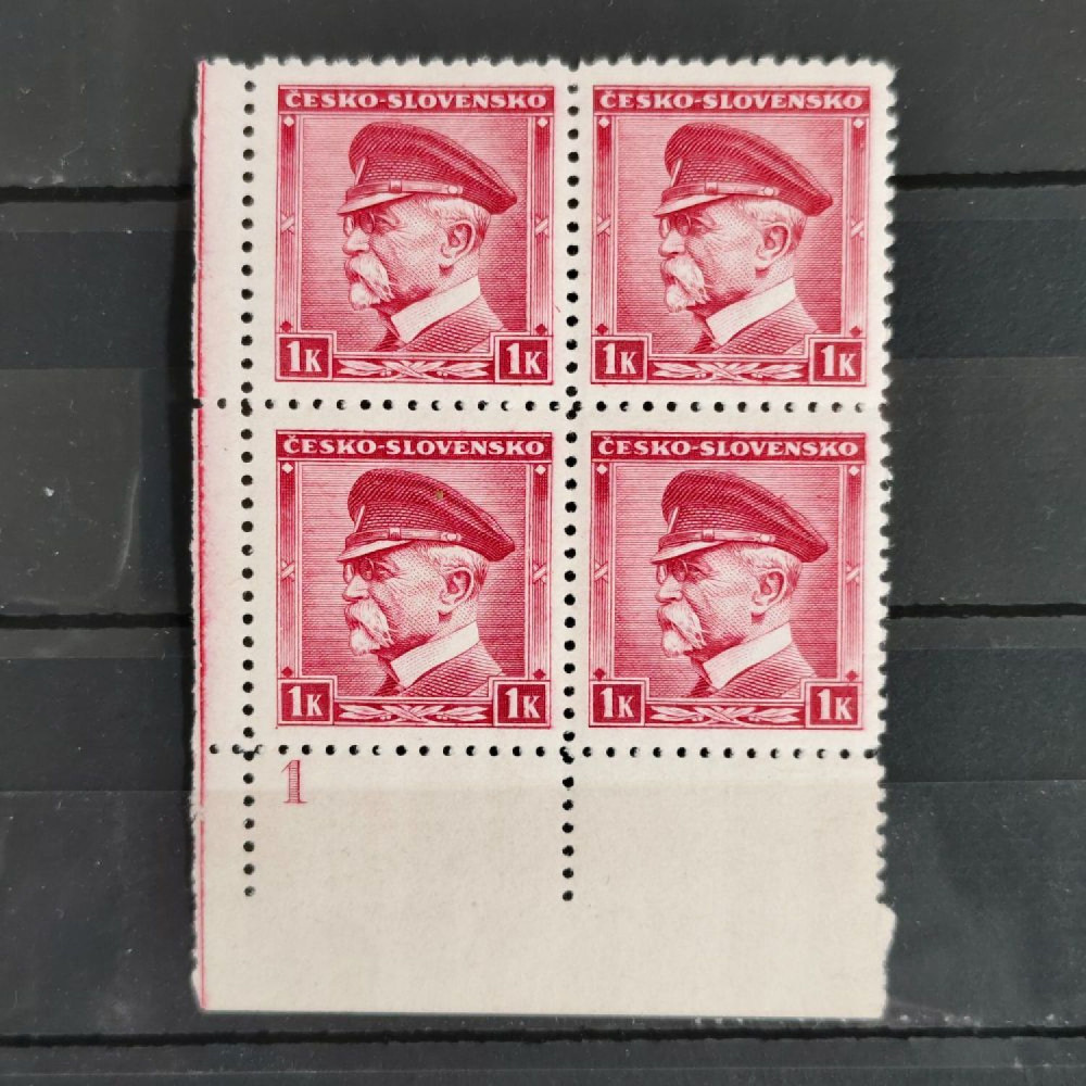Viererblock Tschechoslowakie, Pof.352 (Mi. 406)**, 1 K