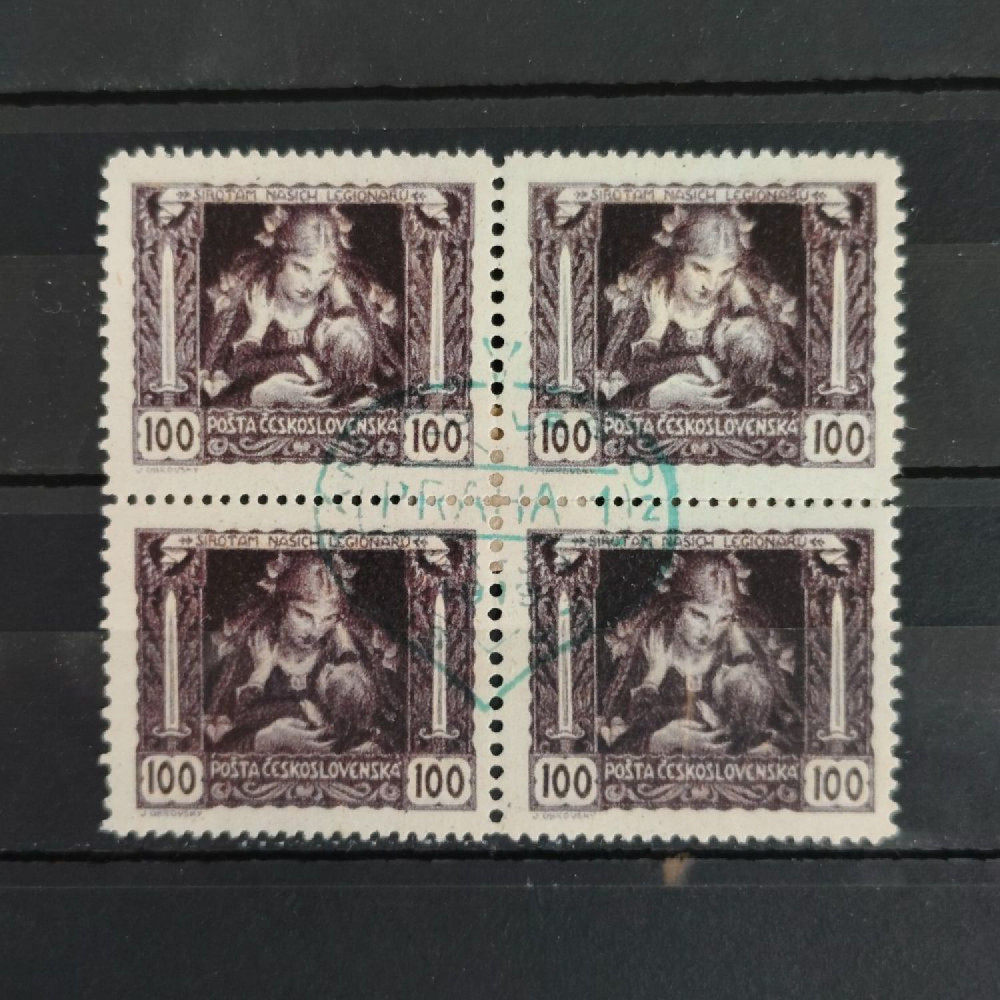 Viererblock Tschechoslowakie, Pof.31B (Mi. 38Fa)*, 100h