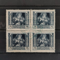 Viererblock Tschechoslowakie, Pof.30A (Mi. 37E)*, 75h