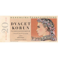 Bankovka ČSR, 20 Kčs, Pi. 70bs, N/UNC, 1949, serie B, 30