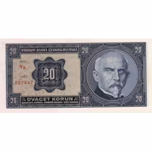 Bankovka ČSR, 20 Kčs, Pi. 21a, N/UNC, serie Yg, 262647
