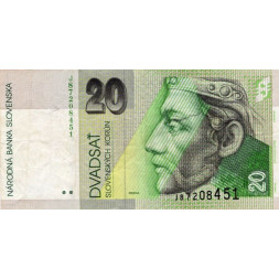 Bankovka Slovensko, 20 Koruna, Pi. 6, 4/G, série J