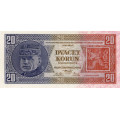 Banknote Tschechoslowakei, 20 Kčs, Pi. 21a, N/UNC, serie Bg, 262647 1