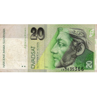 Bankovka Slovensko, 20 Sk, Pi. 6, 4/G, serie J,