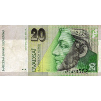 Bankovka Slovensko, 20 Sk, Pi. 6, 4/G, serie J,