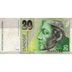 Bankovka Slovensko, 20 Sk, Pi. 6, 4/G, serie J,