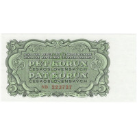 Bankovka ČSR, 5 Kčs, Pi. 80b, N/UNC, 1953, serie ND, 223737